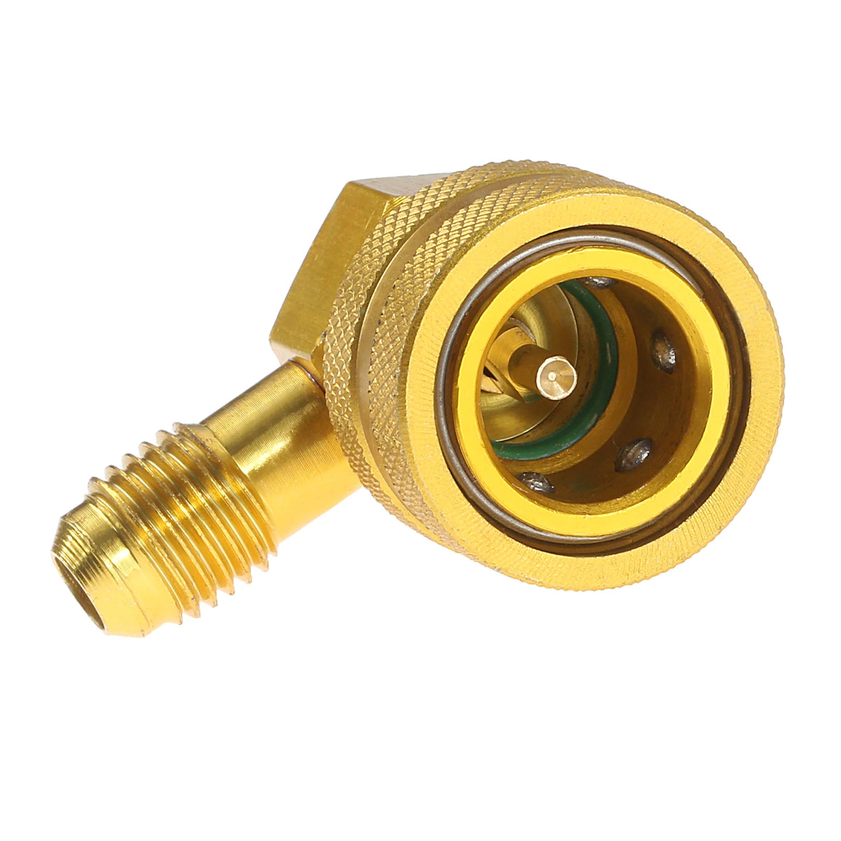 Car HVAC R134a Refrigerant Quick Couplers Adapter 90 Degree 1/4" SAE Low Side A/C Air Condition Manifold Gauge Adapter Connector