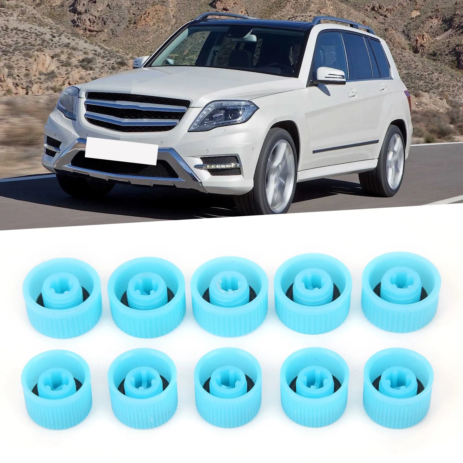 10Pcs A/C Refrigerant Port Cap W/Seal Ring High/Low Side Air Conditioning Service Dust Cover