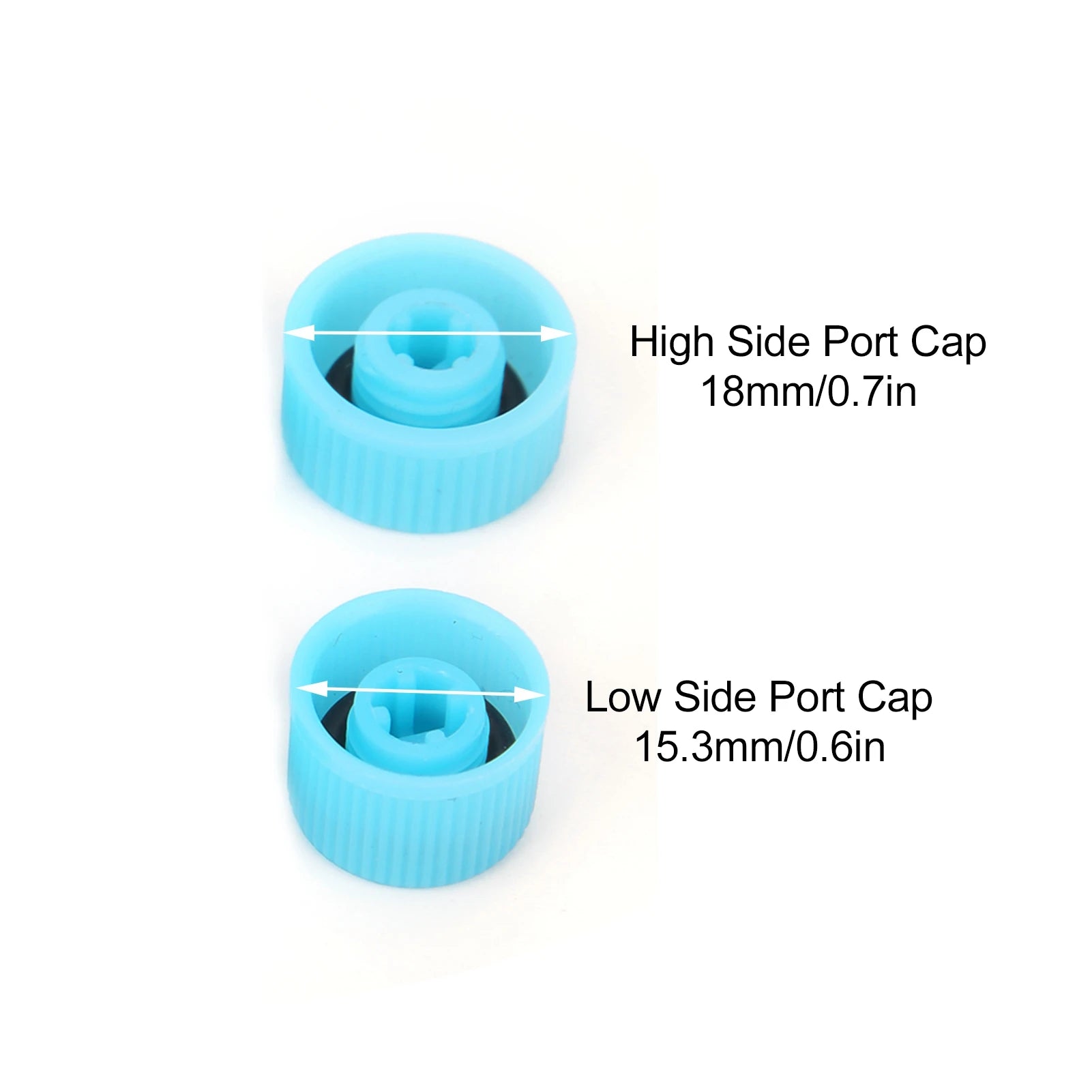 10Pcs A/C Refrigerant Port Cap W/Seal Ring High/Low Side Air Conditioning Service Dust Cover