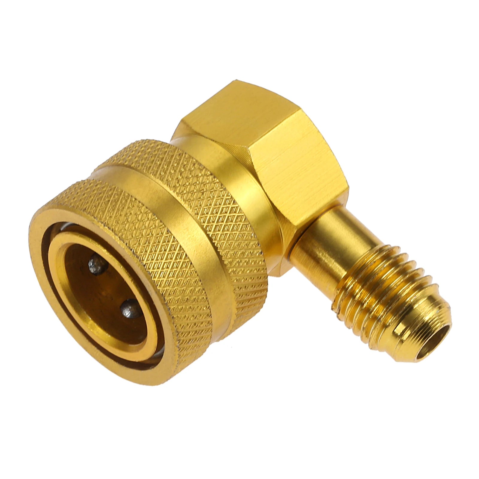 Car HVAC R134a Refrigerant Quick Couplers Adapter 90 Degree 1/4" SAE Low Side A/C Air Condition Manifold Gauge Adapter Connector