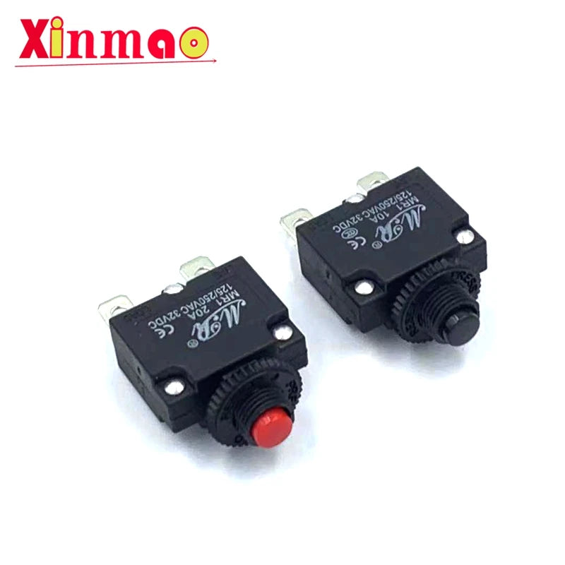 Reset Fuse Circuit Breaker MR1 2A 3A 4A 5A 6A 7A 8A 10A 15A 20A Thermal Switch Overload Protector Push Button Black WP-01