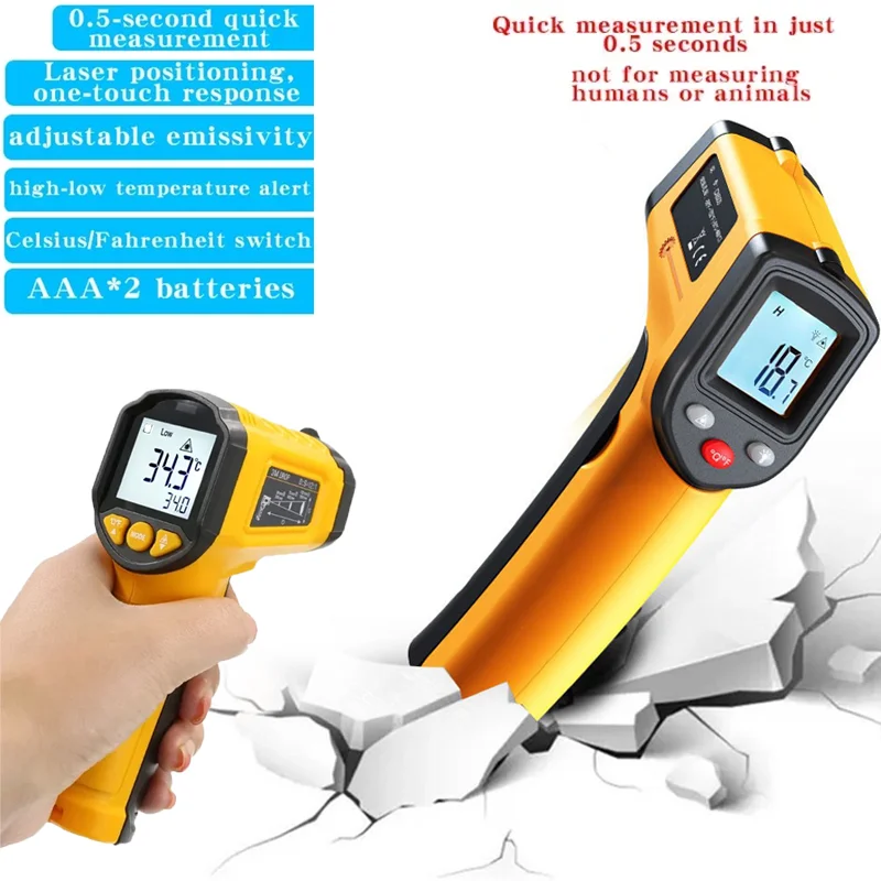 TS380 Infrared Non-Contact Thermometer Handheld Industrial High-Precision Electronic Temperature Gauge TS600