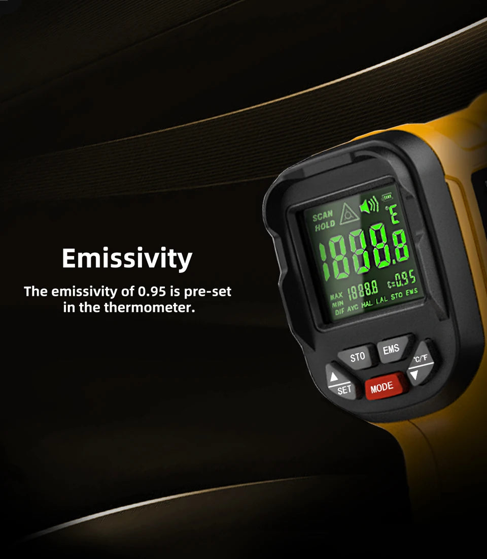 BSIDE Infrared Thermometer Gun -50~1400°C Handheld BBQ Digital Laser Industrial  Non Contact Temperature Measuring Tester Tools