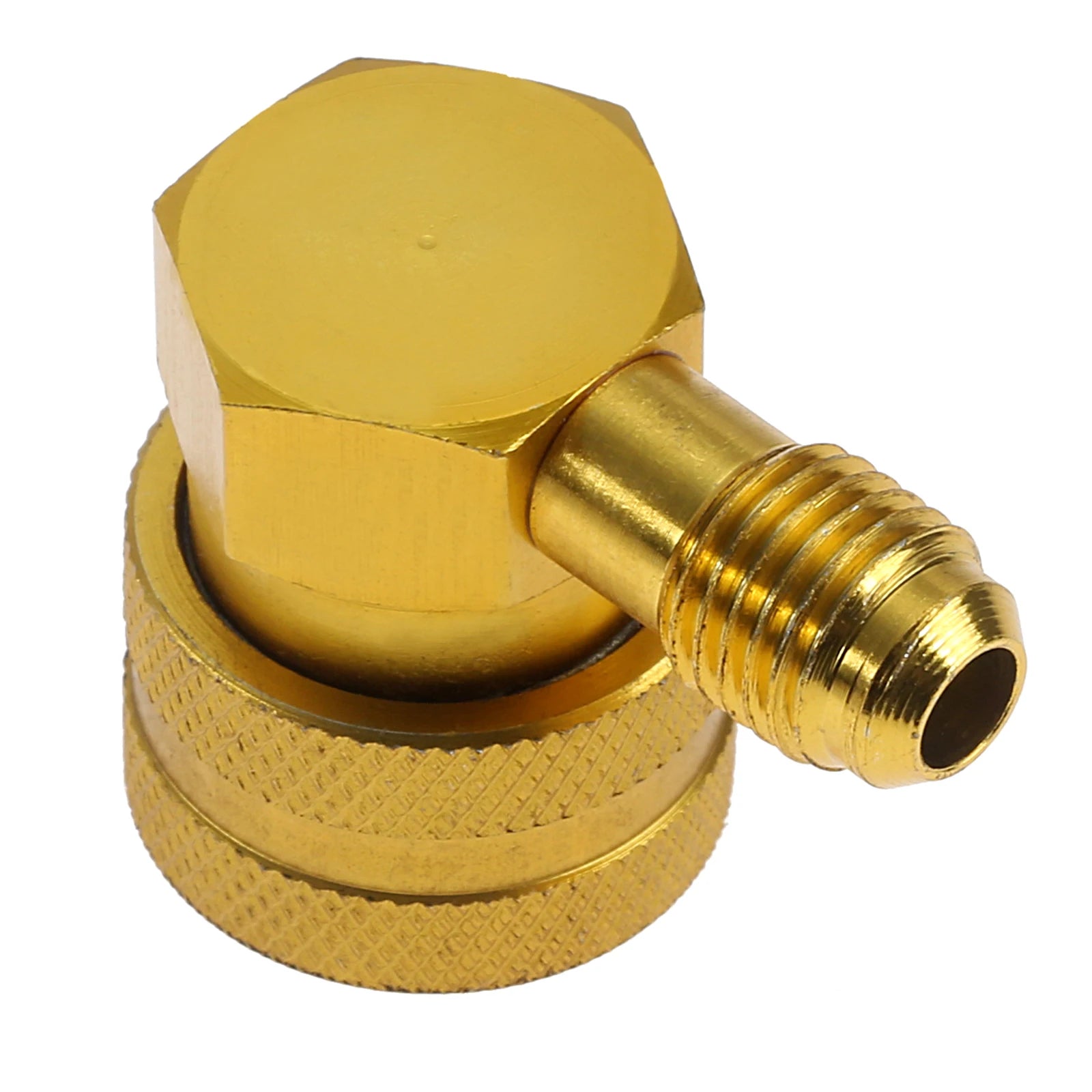 Car HVAC R134a Refrigerant Quick Couplers Adapter 90 Degree 1/4" SAE Low Side A/C Air Condition Manifold Gauge Adapter Connector