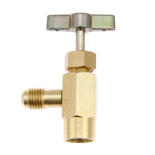 1pc Car R-1234yf Can Tap 1/2" ACME LH Threads with R-1234yf Self-sealing Valve Cans for R12 R22 Hose Can Bottle Tap Opener Brass