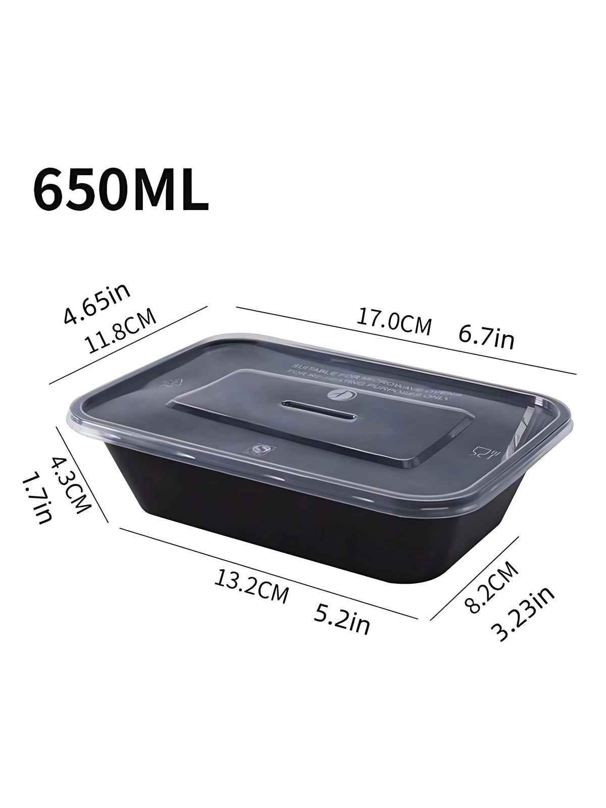 5/10/20 Pack Black Rectangular Meal Prep Containers With Lids,Disposable Plastic To Go Containers, Leak-Proof, Microwave Safe