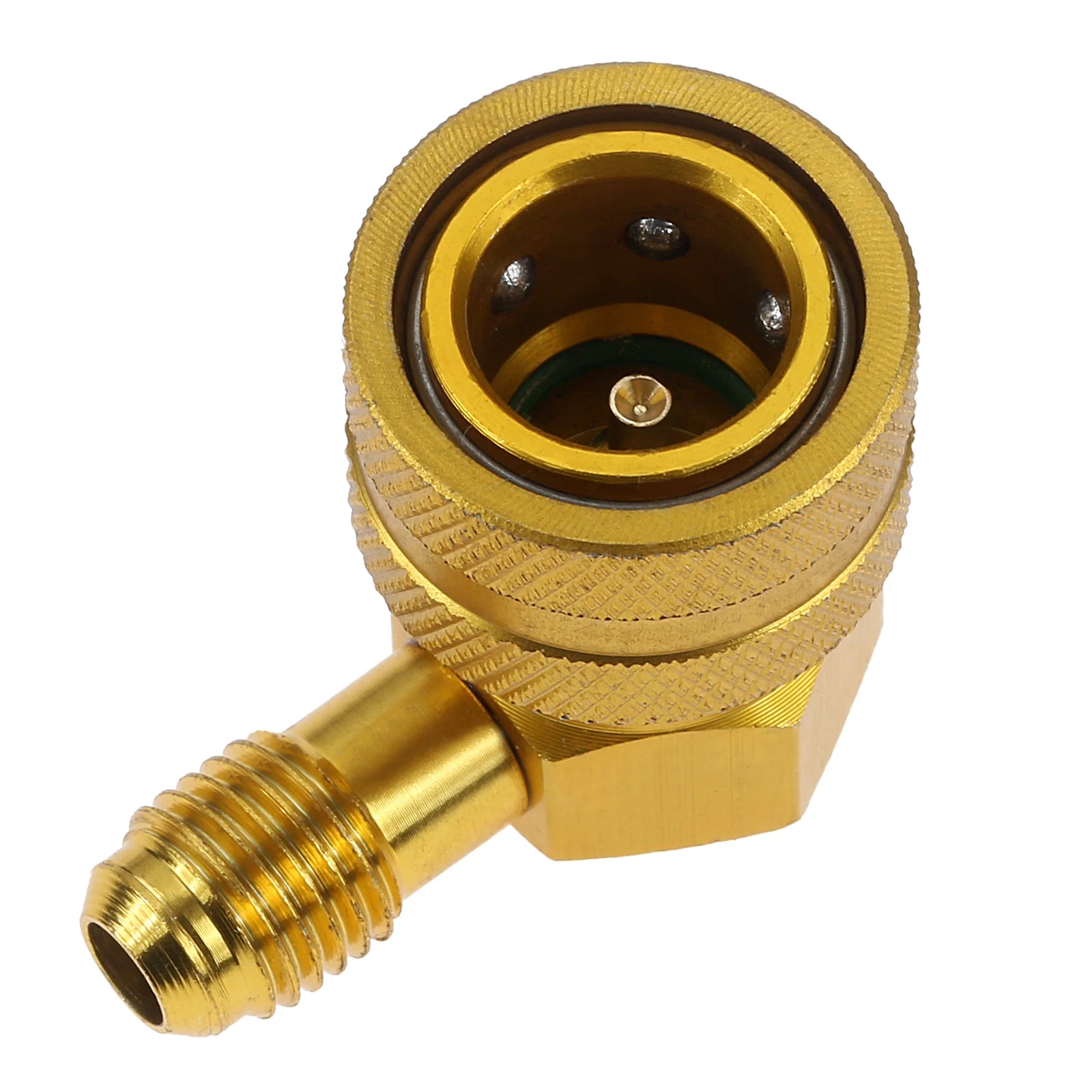 Car HVAC R134a Refrigerant Quick Couplers Adapter 90 Degree 1/4" SAE Low Side A/C Air Condition Manifold Gauge Adapter Connector