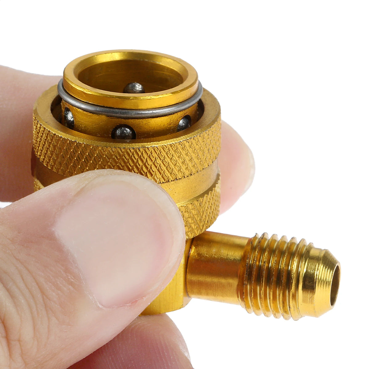 Car HVAC R134a Refrigerant Quick Couplers Adapter 90 Degree 1/4" SAE Low Side A/C Air Condition Manifold Gauge Adapter Connector