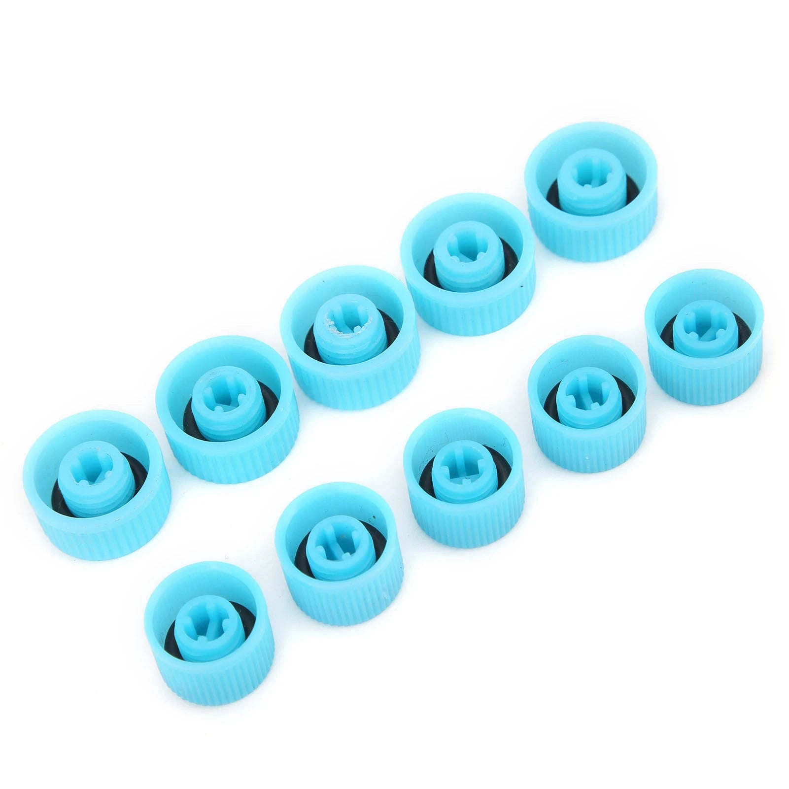 10Pcs A/C Refrigerant Port Cap W/Seal Ring High/Low Side Air Conditioning Service Dust Cover